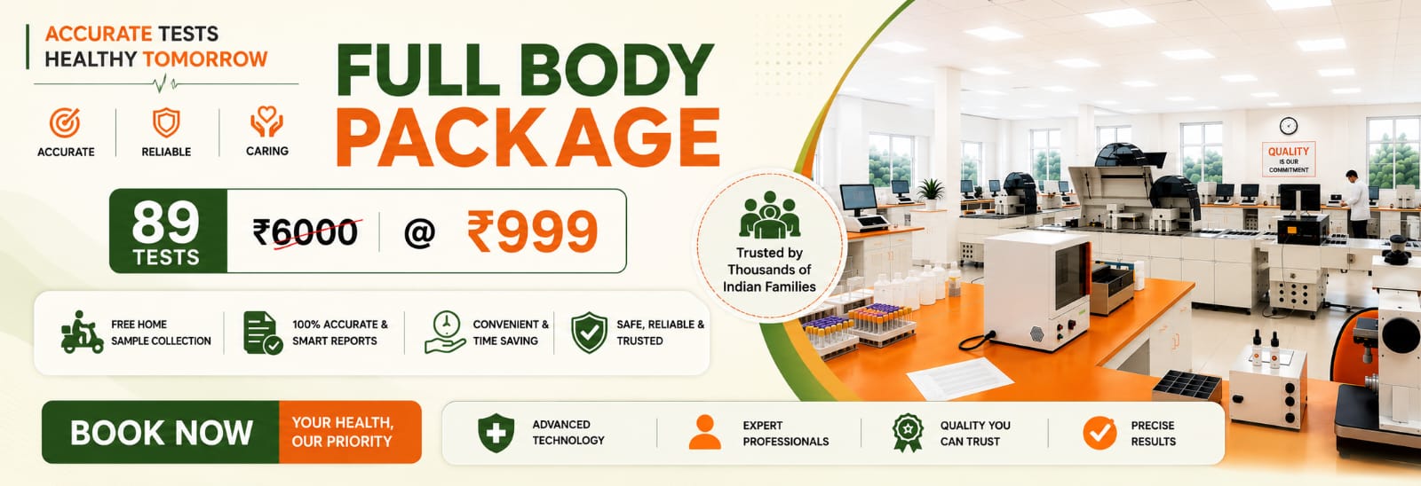 Aarogya Full Body Checkup - 89 tests at Rs 999 with free home sample collection