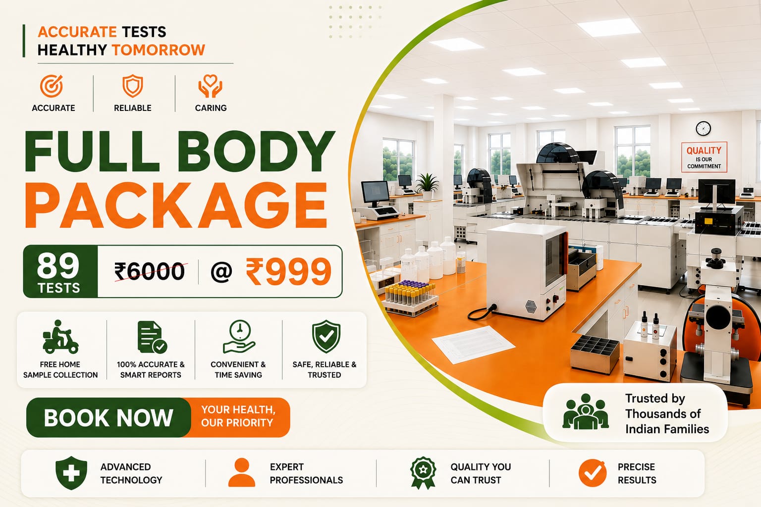 Aarogya Full Body Checkup - 89 tests at Rs 999 with free home sample collection